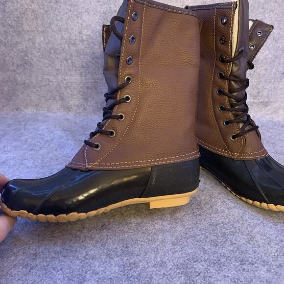 Sporto Duck Boots Women’s Size 8 Daphne Style Leather Upper Faux Fur Waterproof - Picture 10 of 10